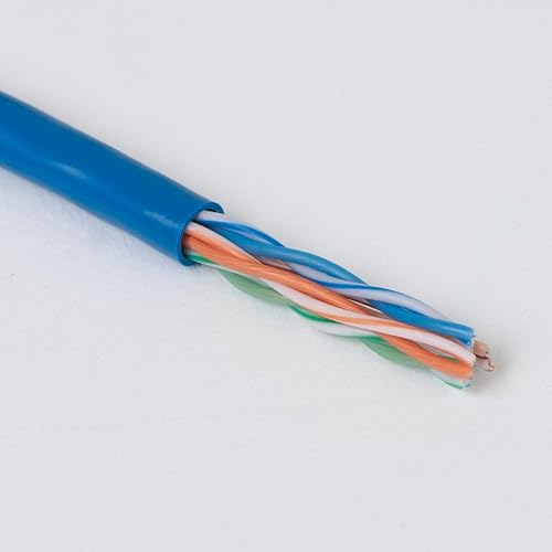 Miniatura 5 de Cablesys Cable Ethernet sin terminar Cat5E de 1000 pies, cables de cobre desnudos trenzados, 24AWG 4pr UTP, envoltura retráctil, clasificación CM,