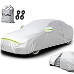 Favoto Car Cover Waterproof Sedan Cover 6 Layer Heavy Duty Universal Fit 450-495 cm Outdoor UV Protection All Weather Dustproof Snowproof Windproof Scratch Resistant with Side Zipper Vehicle Cover