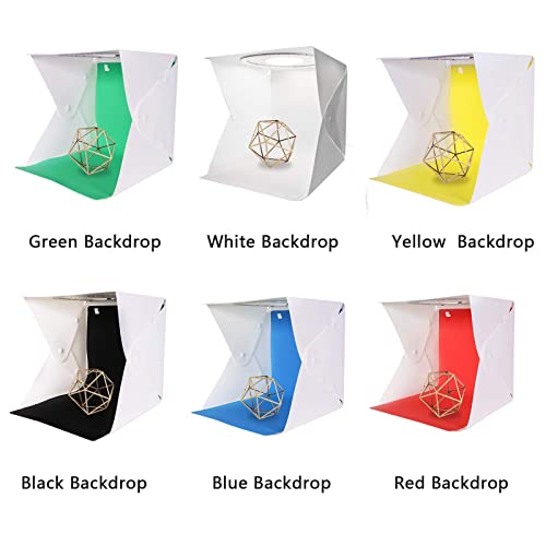 Qyxinc 33Cm Portable Photo Light Box With 6 Color Backdrops,128Pcs Led Ring Light Box With Adjustable White/Warm/Soft Light Modes, Usb Power Folding Light Box Photography For Product Display #TOP2