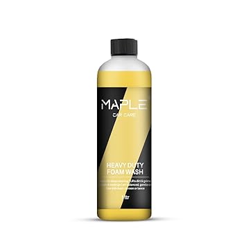 MAPLE Heavy Duty Car Foam Wash Shampoo 1 Litre|High Foaming Car Shampoo | Super Concentrated Formula for Pressure Washer, Foam Cannon & Manual Wash| Dirt, Dust & Grime Removes|Safe on Paint & Coatings