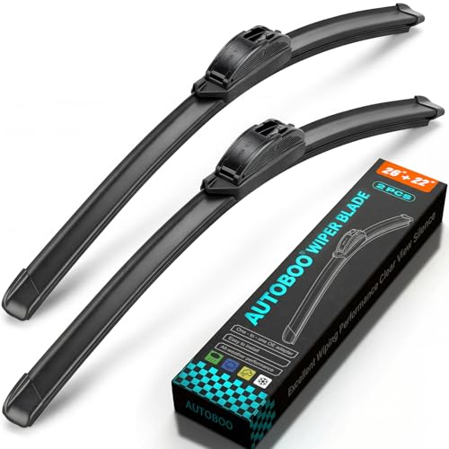 Image of AUTOBOO PLUS 26 inch + 22 inch All-Season Windshield Wiper Blades (Pack of 2) | Premium OEM-Quality, Rust-Resistant Rubber Encased Design, Streak-Free, Quiet, Smooth & Long-Lasting Performance
