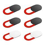 KIWI design Webcam Cover 6 Pack, 0.03 inch Ultra-Thin Laptop Camera Cover Slide for Computer Tablet Phone MacBook Mini/Air Pro iPhone iMac Echo Show Spot iPad Video Camera Desktop (2 White+4 Black)