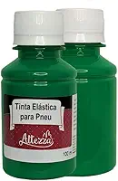 Tinta Elástica Pintura De Pneus 100ml - 13 Cores Básicas Marcação Pneu Para Letras e Faixas - Escolha a Cor (Green C)