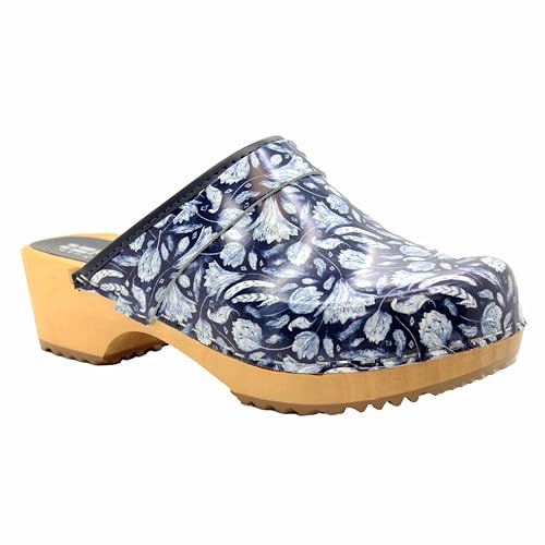Image of Bjork Maja Wood Open Back Leather Clogs