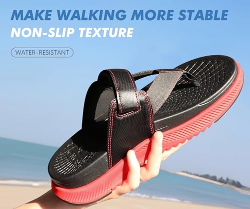 ONCAI Mens Orthopedic Flip Flops Men's Walking Sandals with Arch Support Sport Recovery Sandal for Man size 7-143