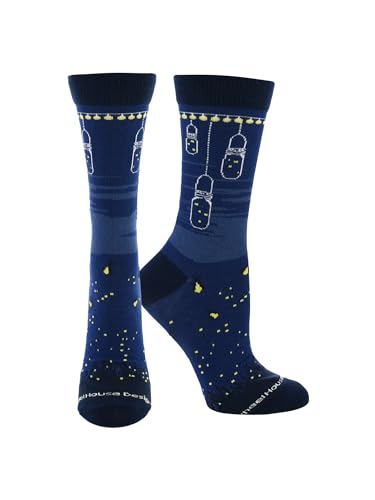 Image of WHD Firefly Crew Socks for Women & Men | Novelty Insect Socks, Outdoor Enthusiast Gift