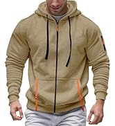 Tactical Hoodies for Men Hooded Sweatshirts Zip Casual Shirt Long Sleeve Spring Tops Sport Coat w...