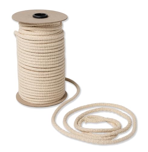 IPEA Corde Macrame Coton Naturel - 8 mm x 50 mètres - [Made in Italy ] - Rouleau Super Long - Fil à Coudre pour travaux manuels, décorations, tapisseries et Rideaux - Fil