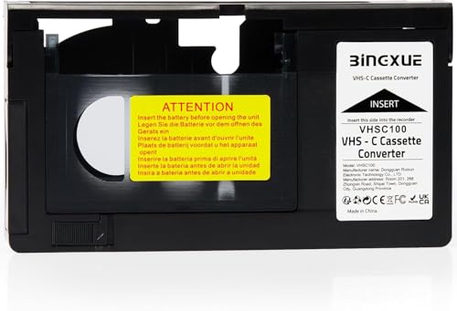 Bingxue New Cassette Adapter for Camcorders SVHS VHS-C to VHS, Compatible 12mm, Motorized VHS Cassette Converter (Not Compatible with 8mm / MiniDV / Hi8) by Bingxue - Used condition - US$20.56
