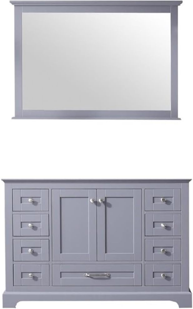 Home Dukes 48" Single Vanity with Mirror in Dark Gray