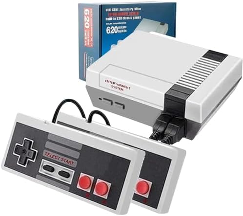 Retro Game Console – Classic Mini Retro Game System Built-in 620 Games and 2 Controllers, Old-School Gaming System for Adults and Kids，8-Bit Video Game System with Classic Games