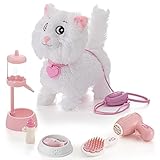 Interaktives elektrisches Plüsch-Kätzchen-Spielzeug, entzückende elektrische Haustierkatzen für Kinder, Roboter-Katzenlaufen, nickendes Schwanzwedeln, Haustierspielzeug