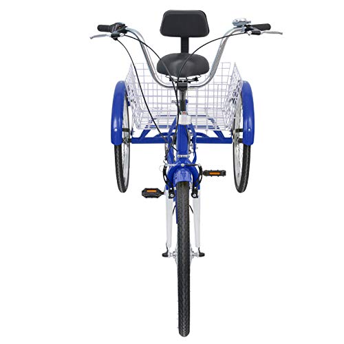 Slsy Adult Tricycles 7 Speed, Adult Trikes 20/24 / 26 inch 3 Wheel Bikes, ThreeWheeled Bicycles