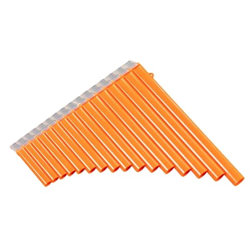 Professionelle Panflöte 16-Rohr-Panflöte Panflöte Chinesisches Traditionelles Holzblasinstrument Mit Tragetasche Für Anfänger (Color : Orange)
