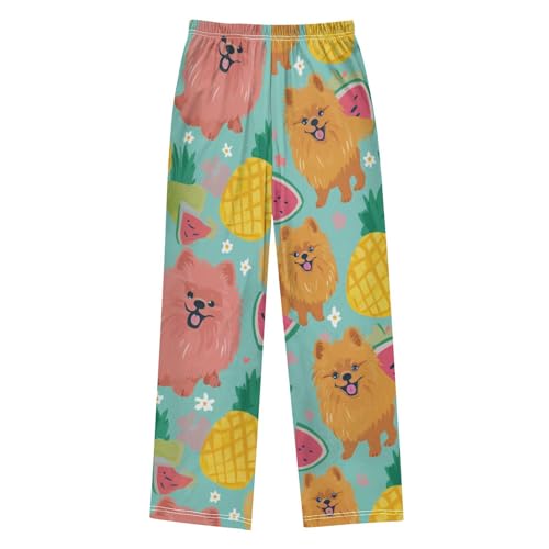 ZZXXB Tropical Pomeranian Fruit Boys Long Pants Soft Trousers Elastic Waist Kids Lounge Bottoms with Pockets S-XL2