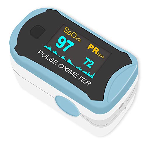 Easy@Home Fingertip Pulse Oximeter SpO2 Blood Oxygen Saturation Meter and Heart Rate Monitor