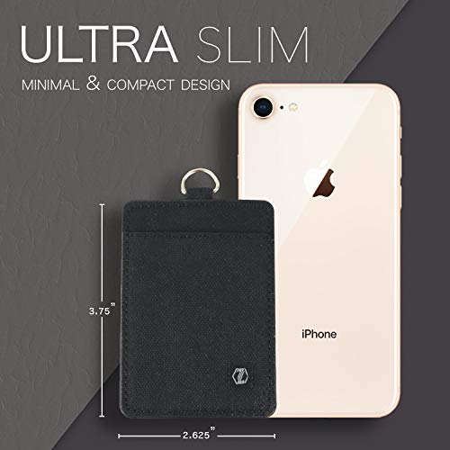 Zario Slim Keychain Wallet Lanyard - Minimalist Rfid Card Holder Keychain For Men & Women (Black) #TOP5