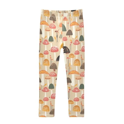 KLL Safari Mushroom Pattern Design Toddler Baby Girl Cotton Leggings Fashion High Waisted Pants Gym