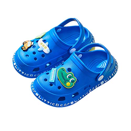 Ojexus Clogs for Kids Baby Girls Boys and Toddler Sandals Walking Slippers Beach Water Shoes Garden Shoes - Funny and Cute Clogs Blue