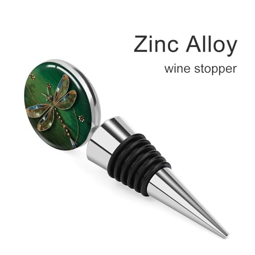 Bouchon de bouteille de vin réutilisable libellule en silicone et alliage de zinc - 4