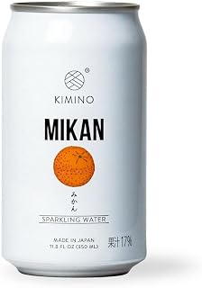 Kimino Mikan Sparkling Water, Japanese Mandarin Orange, 24 Pack, 11.8 Fl Oz | Unshu Citrus Juice, Wakayama Orchard, Hyogo Spring Source, Vitamin C, 25 Calories, Zero Sugar Soda, Handmade In Japan