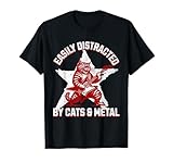 Cats and Metal Fan Music Metalhead Heavy Rock Star Cat Funny T-Shirt