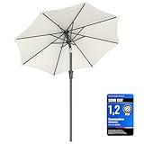 SONGMICS Sonnenschirm 200 cm, UPF 50+, Strandschirm, beidseitig um 30°...