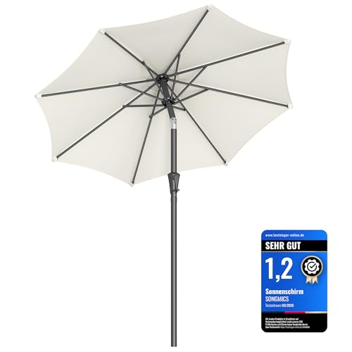 SONGMICS Sonnenschirm 200 cm, UPF 50+, Strandschirm, beidseitig um 30° knickbar, Sonnenschutz, mit â€¦ – Miniatur