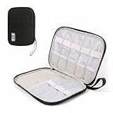 Thryvix Organizzatore Cavi Viaggio Elettronica, Borsa Porta Accessori con Scomparti per Cavi USB Schede SD Caricabatterie Disco Rigido Custodia Portatile per Viaggio Ufficio Business
