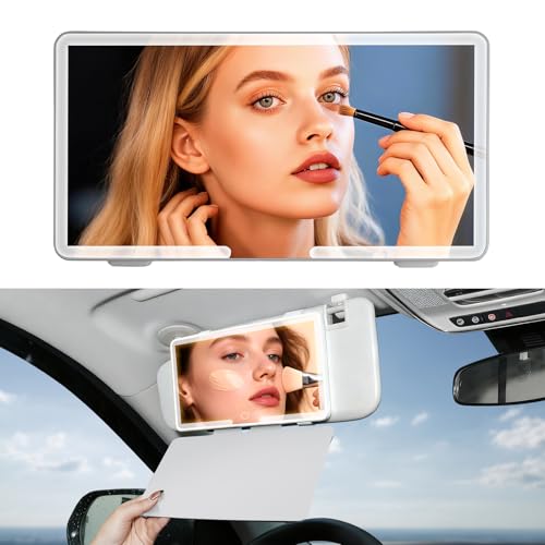 Upgraded Car Sun Visor Vanity Makeup Mirror - 78 LEDs Rechargeable with Smart Sensor Switch & 3 Light Modes Fit for Car Truck SUV MPV - Latest Gift for Women Girls Drivers Professionals & Travelers by Epltion - Used condition - US$17.99