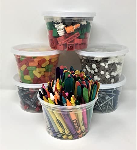 Mr. Miracle Deli Containers With Lids - 12 Pack Of 16 Oz Clear Airtight Reusable Plastic Food And Multi-Purpose Containers - Microwave, Freezer, And Dishwasher Safe #TOP5