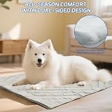 Becrowm Hundekühlmatte Selbstkühlende Faltbare Kühlmatte für Hunde im Sommer Kühlmatte für Hunde und Katzen Maschinenwaschbar (Grau, Mittel)