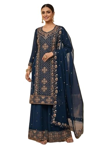 Costume pakistanais indien Georgette 401e : vêtement brodé femme