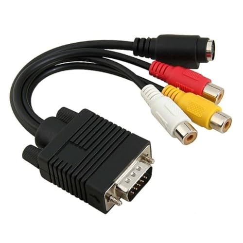 Gatuida Vga to S-video Adapter for Svga Converts Vga Signals to Rca Outputs for Connecting Laptops to Older Tvs Projectors