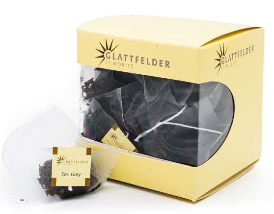 Glattfelder St. Moritz, Schweiz - Earl Grey Schwarztee - 2 x 15 Teebeutel (30 Pyramide Teebeutel)