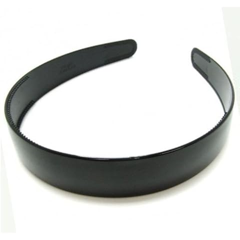 Twilo Design Plain Simple Black Wide 2.5Cm Plastic Alice Band Headband Hair Band Cover