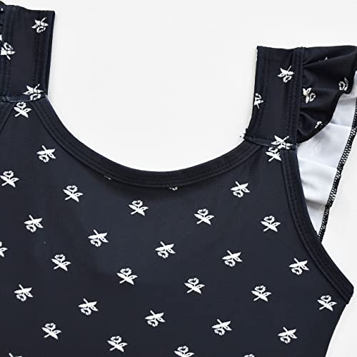Latafat Wednesday Addams Bathing Suit Girls Cosplay Swimsuit Kids Flutter Sleeve Swimwear Child Black One-Piece Beach Wear 7-8 Years #TOP3