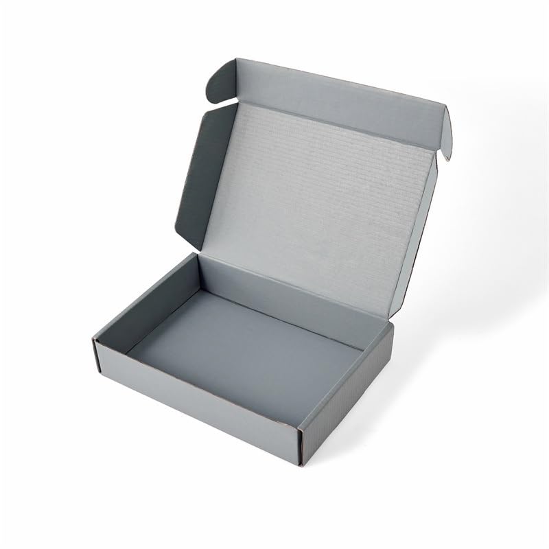 Kraft Geschenkboxen Kraft-Geschenkboxen, 10 Stück/Kraftkarton, schwarz, weiß, Verpackung, Karton, Festival, Party, Geschenkbox, Seifenkarton, unterstützt (Color : Grey, Size : 10PCS_20X10X5CM)