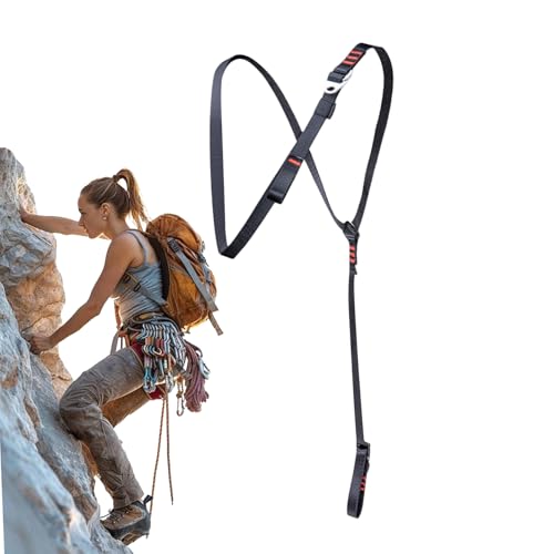Genérico Bandas De Escalada,Correa De Seguridad Para Montañismo | Arnés Torácico Resistente y Multifuncional Para Senderismo, Escalada en Roca y Actividades al Aire Libre