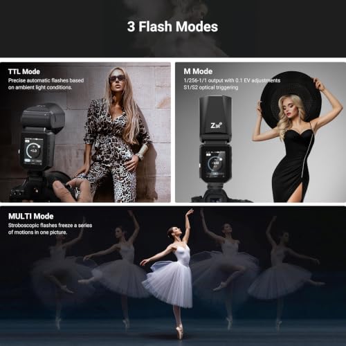 Image of NEEWER Z3R-S Round Flash Light, 100Ws TTL 1 /8000s HSS Camera Photography Speedlite with 3000mAh USB C Battery, Touchscreen, Modeling Lamps, Compatible with Sony and Godox Wireless 2.4G X System