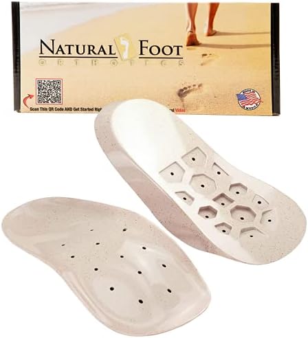 Natural Foot Orthotics Arch Support Insole for High Arches – Made with Semi-Rigid Material | Plantar Fasciitis Relief Arch Support Shoe Inserts Made in USA | Podiatrist Approved | Original Stabilizer
