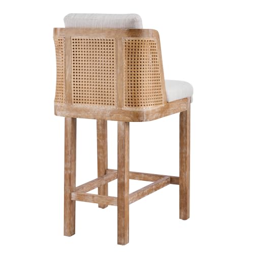 Merax Rattan Counter Height Bar Stools Set of 2, Cane Back Island Chairs by Merax - Used condition - Image 5