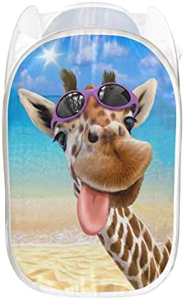 YSTARDREAM Cute Giraffe Pop-Up Laundry Hampers Collapsible Foldable Laundry Hamper Dirty Clothes Basket for Home,Dormitory,Apartment for Teen Kids Easy to Open
