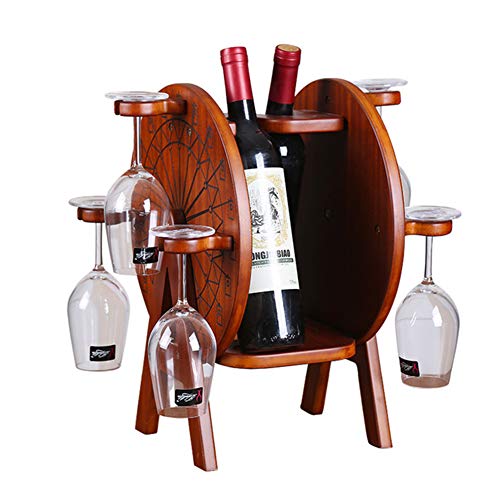 Soporte para botellas de vino Ferris Wheel de madera miniatura 1