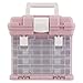 Portable Tool Box - Small Parts Organizer with Drawers and Customizable Compartments for Hardware, Fishing Tackle, Beads, or Crafts by Stalwart (Pink)