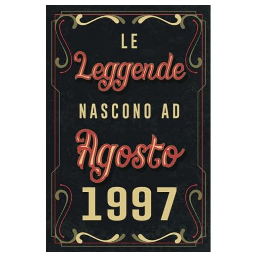 Le Leggende Nascono Ad Agosto 1997: Idea regalo originale e divertente di 26 anni per donne e uomini. Taccuino a righe