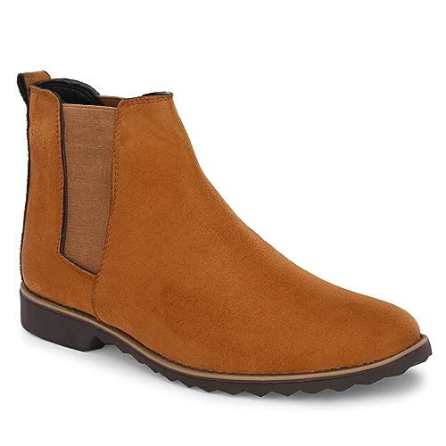 Image of Attitudist Mid Top Round Toe Chelsea Boots For Men