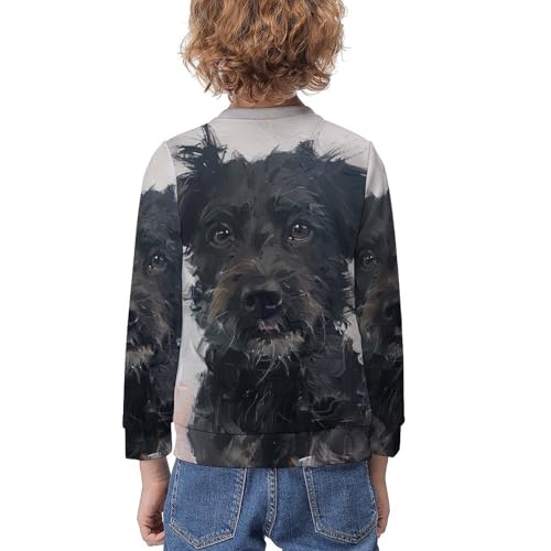 Pet Dog FaceChildren's Casual Pullover Sweatshirt Loose Fit7-9Y2