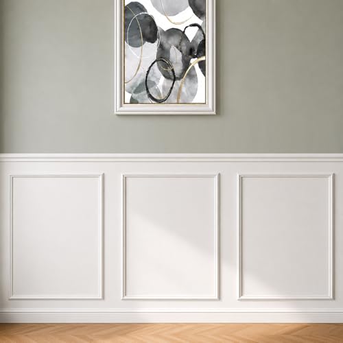 3 Set Peel and Stick Wall Molding Kit Pre Cut Wainscoting Panels 24x32in