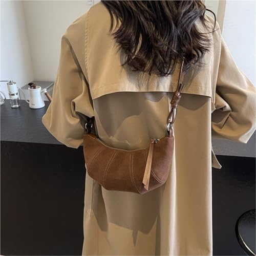 Vent grille door Ladies Messenger bag frosted jiaozi bag(Brown)4